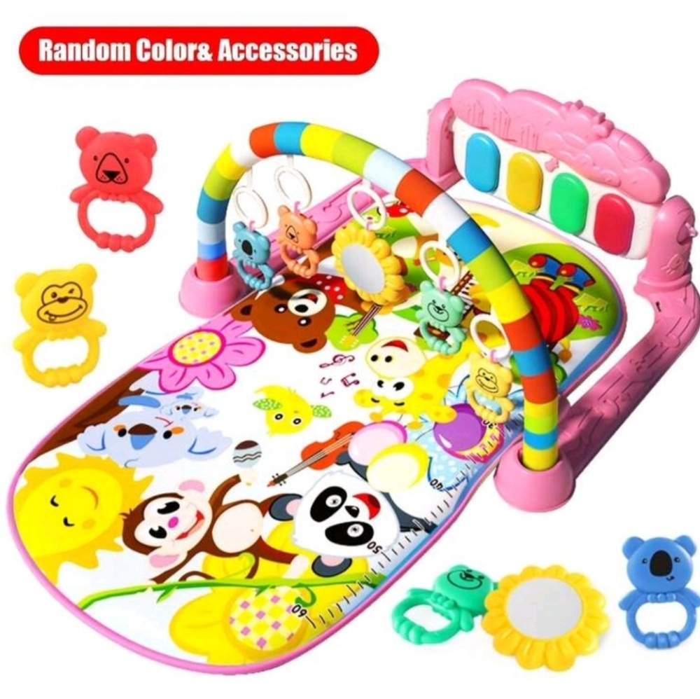 Colorful Baby Play Gym with Hanging Toys Green Piano Mat. Paminovo Us Wearhouse - Picture 3 of 3